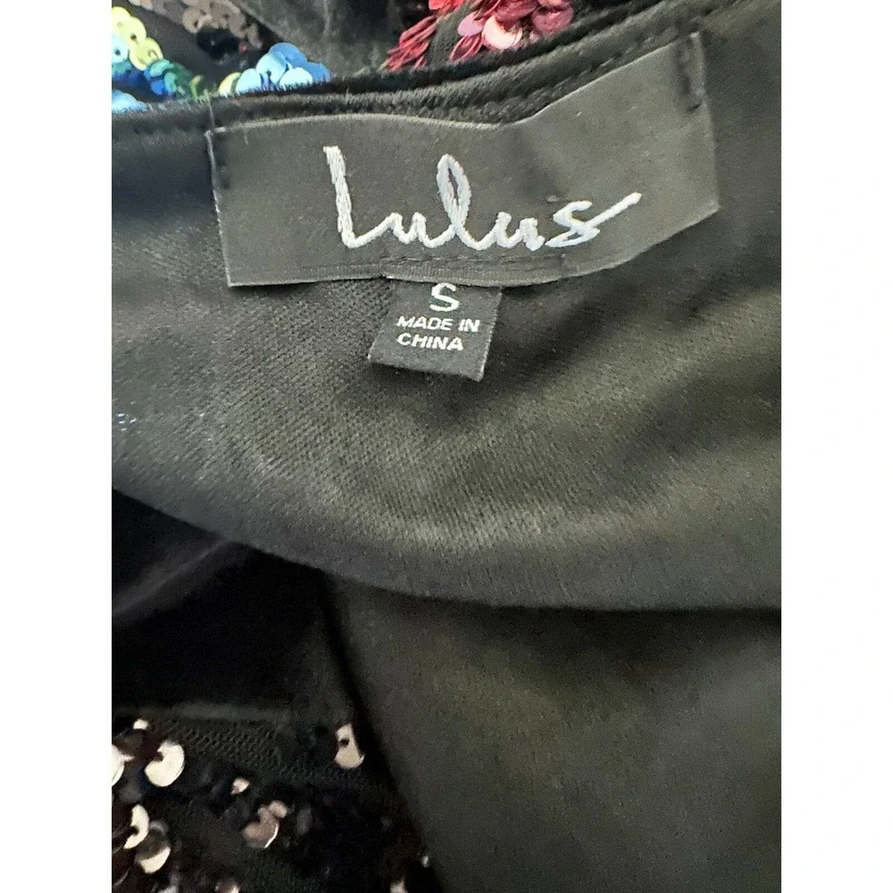 Lulu's Pretty Prismatic Rainbow Striped Sequin Midi Robe Dress TS Era's Style S - Picture 8 of 15